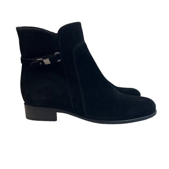 La Canadienne Women's Black Suede Ankle Booties Sz 8M - NWOB - Picture 4 of 11